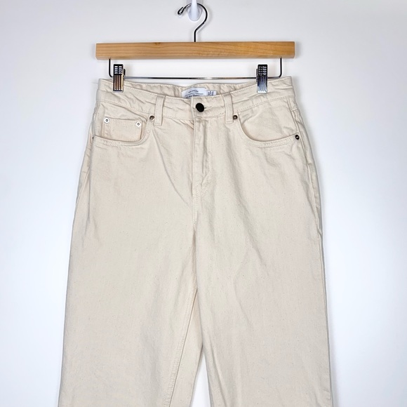 & Other Stories Straight Tapered Mid Rise Jeans in Cream 27 - Picture 2 of 8